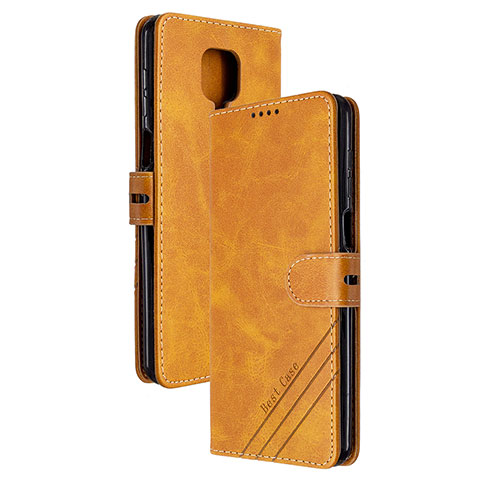 Funda de Cuero Cartera con Soporte Carcasa H02X para Xiaomi Redmi Note 9 Pro Max Marron Claro