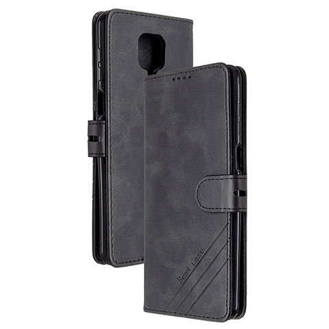 Funda de Cuero Cartera con Soporte Carcasa H02X para Xiaomi Redmi Note 9 Pro Negro