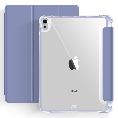 Funda de Cuero Cartera con Soporte Carcasa H03 para Apple iPad Air 5 10.9 (2022) Gris Lavanda