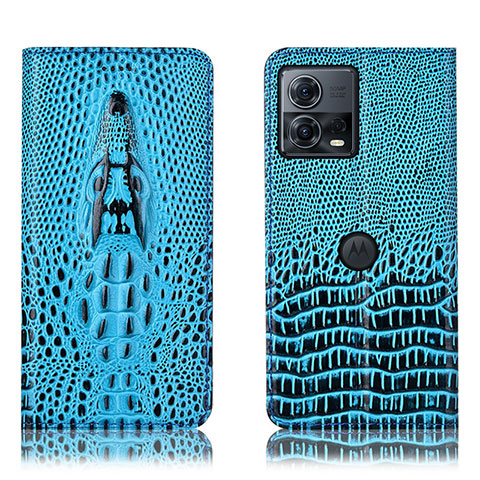 Funda de Cuero Cartera con Soporte Carcasa H03P para Motorola Moto S30 Pro 5G Azul Cielo