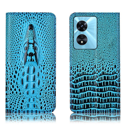 Funda de Cuero Cartera con Soporte Carcasa H03P para Oppo A1 5G Azul Cielo