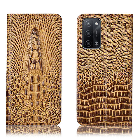 Funda de Cuero Cartera con Soporte Carcasa H03P para Oppo A56 5G Marron