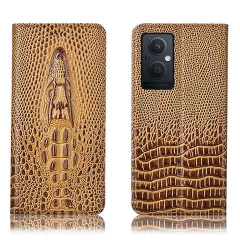 Funda de Cuero Cartera con Soporte Carcasa H03P para Oppo A96 5G Marron