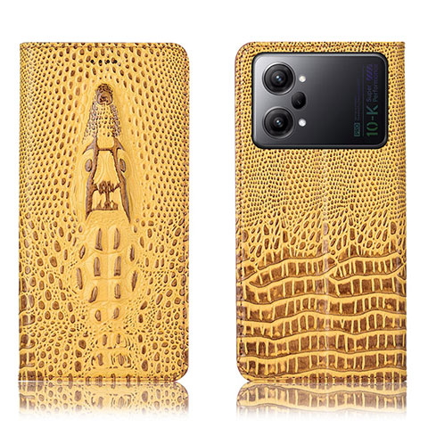 Funda de Cuero Cartera con Soporte Carcasa H03P para Oppo K10 Pro 5G Amarillo