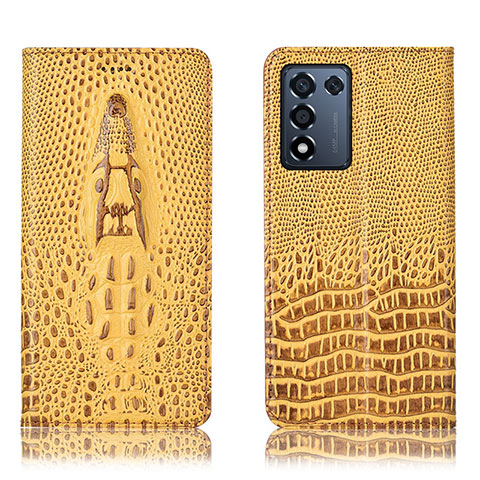 Funda de Cuero Cartera con Soporte Carcasa H03P para Oppo K9S 5G Amarillo