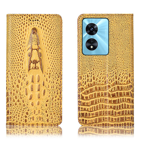 Funda de Cuero Cartera con Soporte Carcasa H03P para Oppo Reno8 T 5G Amarillo