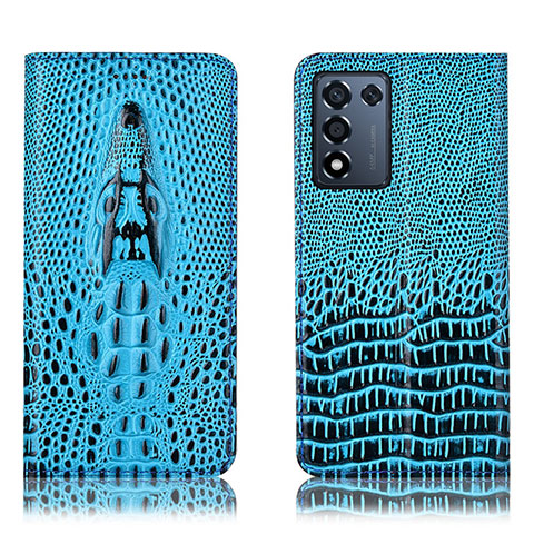 Funda de Cuero Cartera con Soporte Carcasa H03P para Realme Q3t 5G Azul Cielo