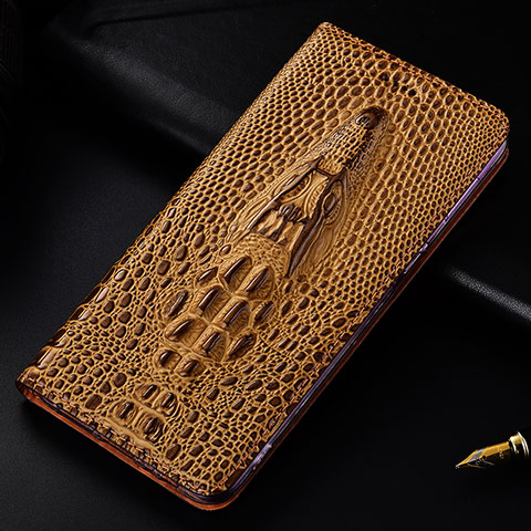 Funda de Cuero Cartera con Soporte Carcasa H03P para Samsung Galaxy S21 Plus 5G Marron