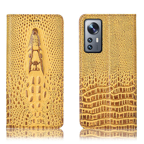 Funda de Cuero Cartera con Soporte Carcasa H03P para Xiaomi Mi 12 Lite 5G Amarillo