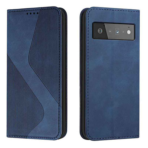 Funda de Cuero Cartera con Soporte Carcasa H03X para Google Pixel 6 5G Azul