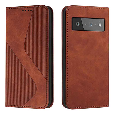 Funda de Cuero Cartera con Soporte Carcasa H03X para Google Pixel 6 Pro 5G Marron