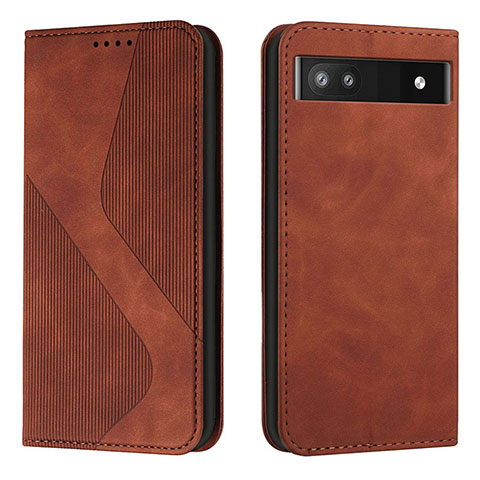 Funda de Cuero Cartera con Soporte Carcasa H03X para Google Pixel 6a 5G Marron