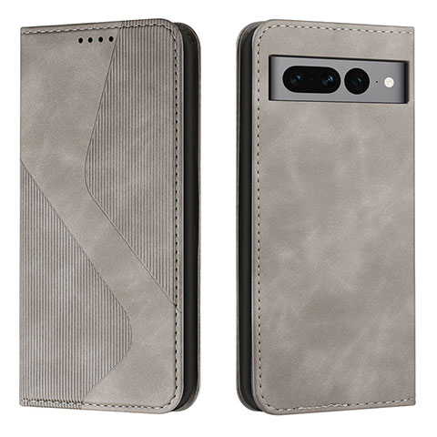 Funda de Cuero Cartera con Soporte Carcasa H03X para Google Pixel 7 Pro 5G Gris