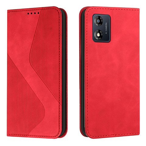 Funda de Cuero Cartera con Soporte Carcasa H03X para Motorola Moto E13 Rojo