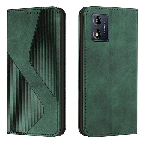 Funda de Cuero Cartera con Soporte Carcasa H03X para Motorola Moto E13 Verde