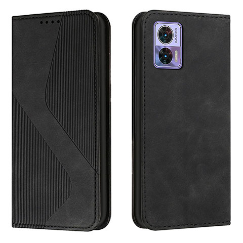 Funda de Cuero Cartera con Soporte Carcasa H03X para Motorola Moto Edge 30 Lite 5G Negro