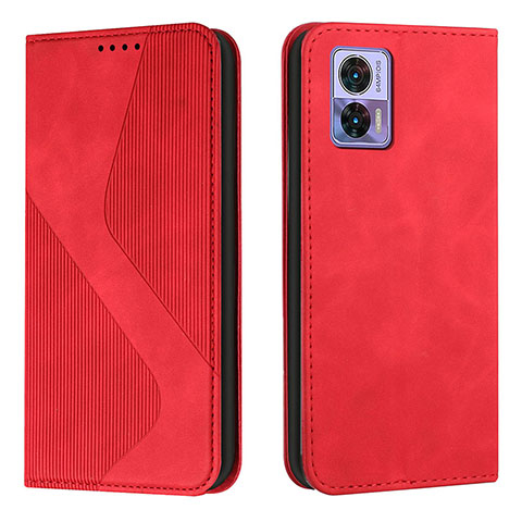 Funda de Cuero Cartera con Soporte Carcasa H03X para Motorola Moto Edge 30 Neo 5G Rojo