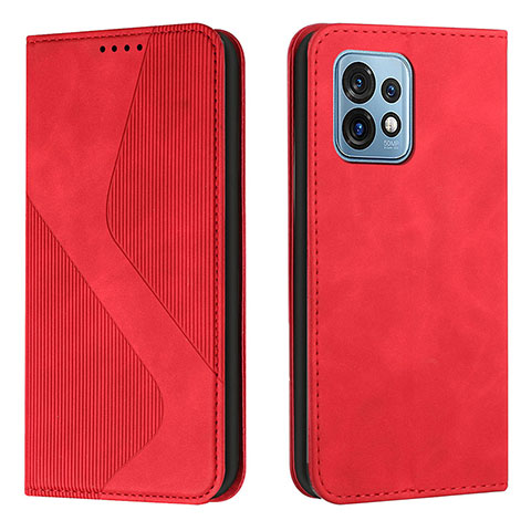 Funda de Cuero Cartera con Soporte Carcasa H03X para Motorola Moto Edge 40 Pro 5G Rojo