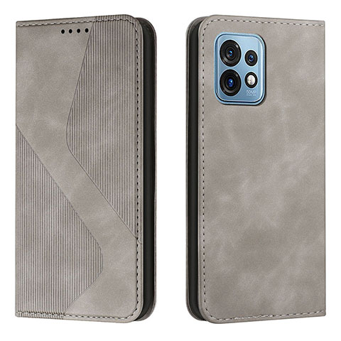 Funda de Cuero Cartera con Soporte Carcasa H03X para Motorola Moto Edge Plus (2023) 5G Gris