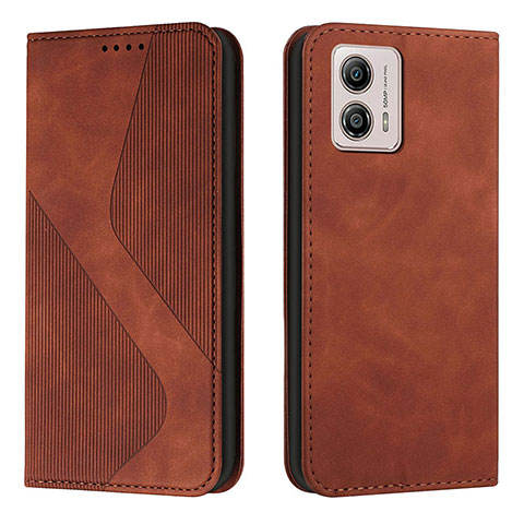 Funda de Cuero Cartera con Soporte Carcasa H03X para Motorola Moto G53 5G Marron