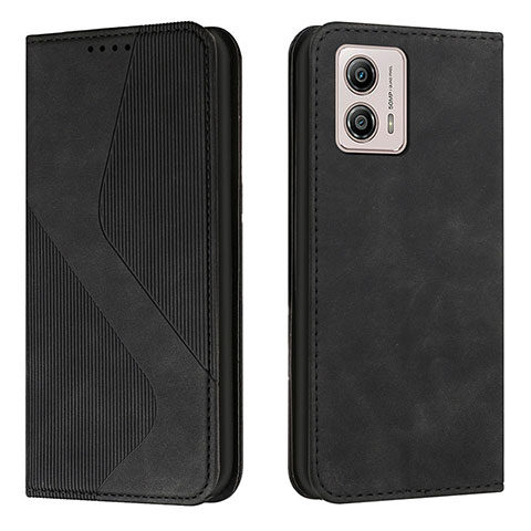 Funda de Cuero Cartera con Soporte Carcasa H03X para Motorola Moto G53 5G Negro