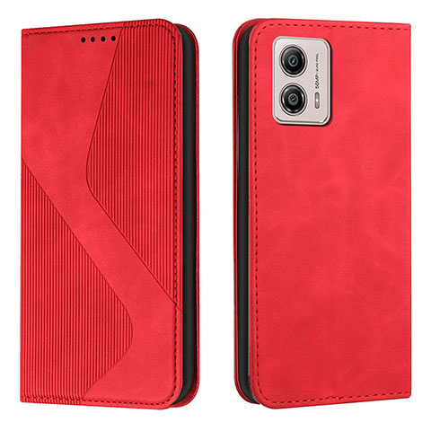 Funda de Cuero Cartera con Soporte Carcasa H03X para Motorola Moto G53 5G Rojo