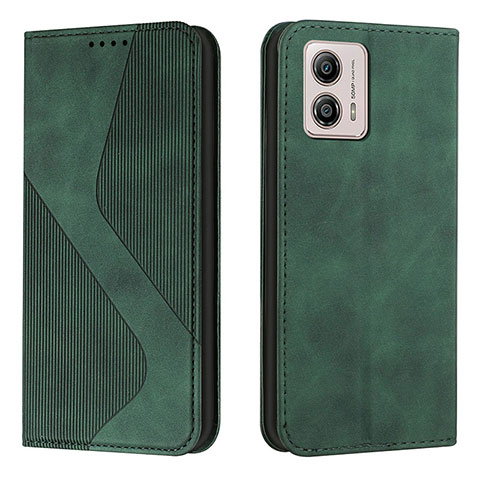 Funda de Cuero Cartera con Soporte Carcasa H03X para Motorola Moto G53 5G Verde