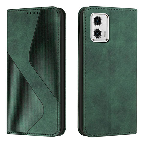 Funda de Cuero Cartera con Soporte Carcasa H03X para Motorola Moto G73 5G Verde