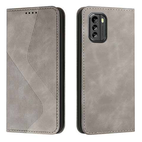 Funda de Cuero Cartera con Soporte Carcasa H03X para Nokia G60 5G Gris