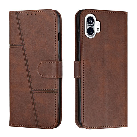 Funda de Cuero Cartera con Soporte Carcasa H03X para Nothing Phone 1 Marron