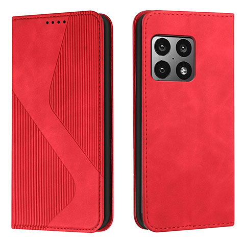 Funda de Cuero Cartera con Soporte Carcasa H03X para OnePlus 10 Pro 5G Rojo