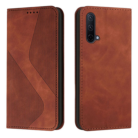 Funda de Cuero Cartera con Soporte Carcasa H03X para OnePlus Nord CE 5G Marron