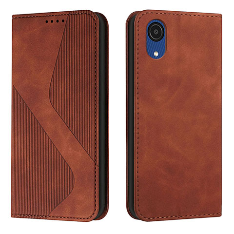 Funda de Cuero Cartera con Soporte Carcasa H03X para Samsung Galaxy A03 Core Marron