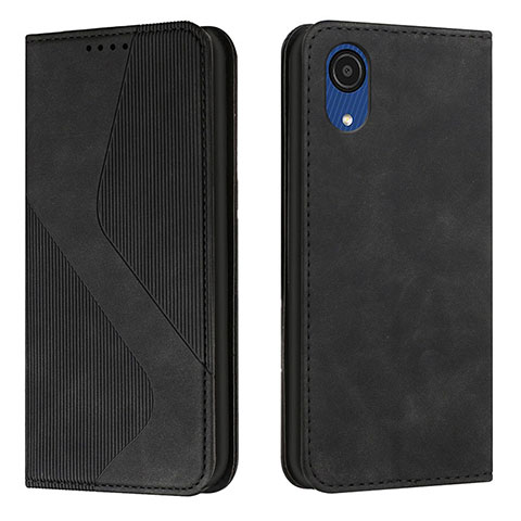 Funda de Cuero Cartera con Soporte Carcasa H03X para Samsung Galaxy A03 Core Negro