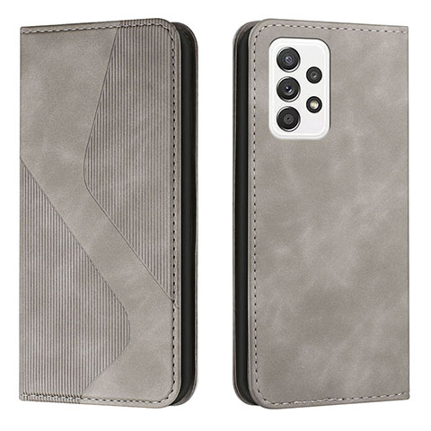 Funda de Cuero Cartera con Soporte Carcasa H03X para Samsung Galaxy A33 5G Gris