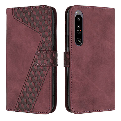 Funda de Cuero Cartera con Soporte Carcasa H03X para Sony Xperia 1 IV SO-51C Marron