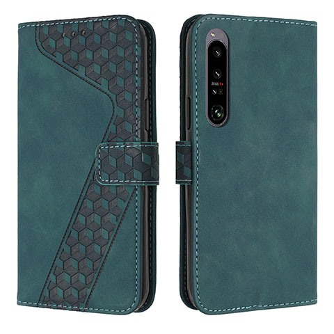 Funda de Cuero Cartera con Soporte Carcasa H03X para Sony Xperia 1 IV SO-51C Verde