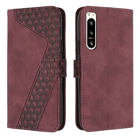 Funda de Cuero Cartera con Soporte Carcasa H03X para Sony Xperia 5 IV Marron