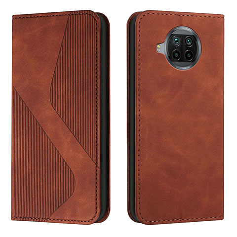 Funda de Cuero Cartera con Soporte Carcasa H03X para Xiaomi Mi 10i 5G Marron