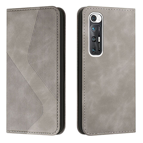 Funda de Cuero Cartera con Soporte Carcasa H03X para Xiaomi Mi 10S 5G Gris