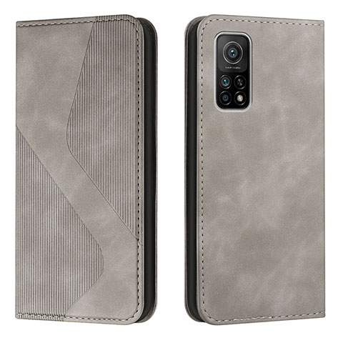 Funda de Cuero Cartera con Soporte Carcasa H03X para Xiaomi Mi 10T 5G Gris