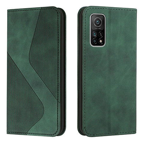 Funda de Cuero Cartera con Soporte Carcasa H03X para Xiaomi Mi 10T 5G Verde