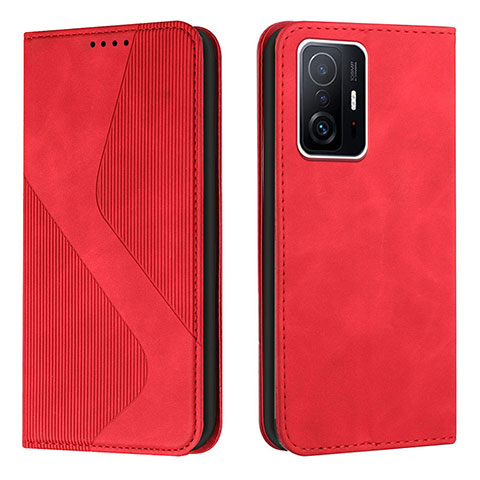 Funda de Cuero Cartera con Soporte Carcasa H03X para Xiaomi Mi 11T 5G Rojo