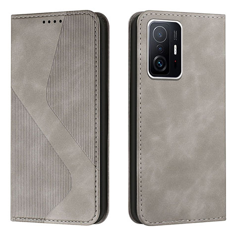 Funda de Cuero Cartera con Soporte Carcasa H03X para Xiaomi Mi 11T Pro 5G Gris