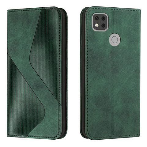 Funda de Cuero Cartera con Soporte Carcasa H03X para Xiaomi POCO C3 Verde