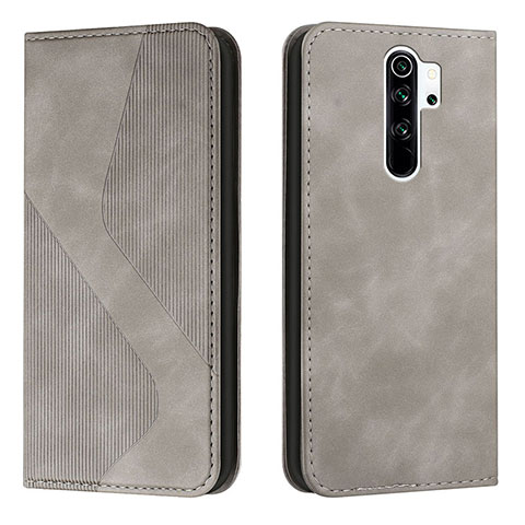 Funda de Cuero Cartera con Soporte Carcasa H03X para Xiaomi Poco M2 Gris