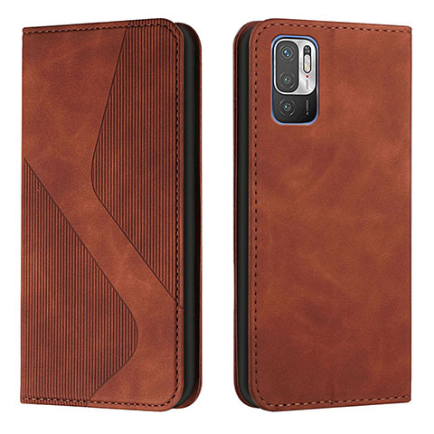 Funda de Cuero Cartera con Soporte Carcasa H03X para Xiaomi POCO M3 Pro 5G Marron