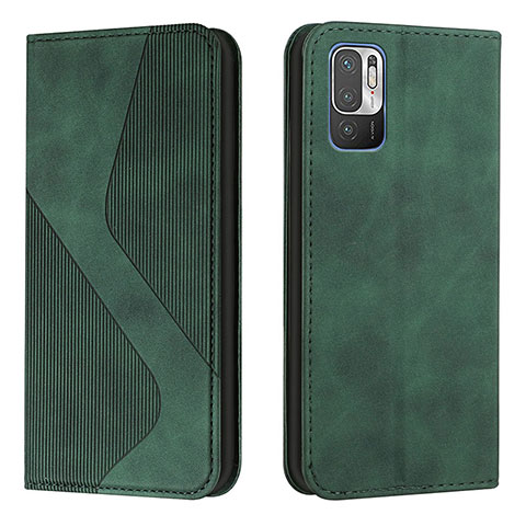 Funda de Cuero Cartera con Soporte Carcasa H03X para Xiaomi POCO M3 Pro 5G Verde