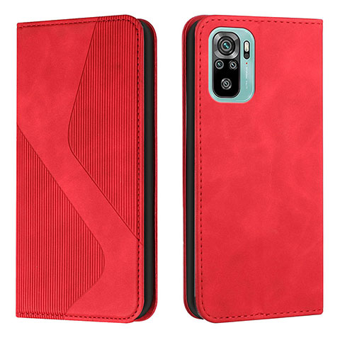 Funda de Cuero Cartera con Soporte Carcasa H03X para Xiaomi Poco M5S Rojo