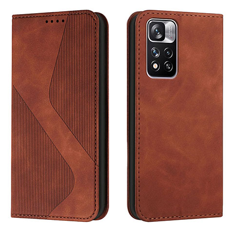 Funda de Cuero Cartera con Soporte Carcasa H03X para Xiaomi Poco X4 NFC Marron